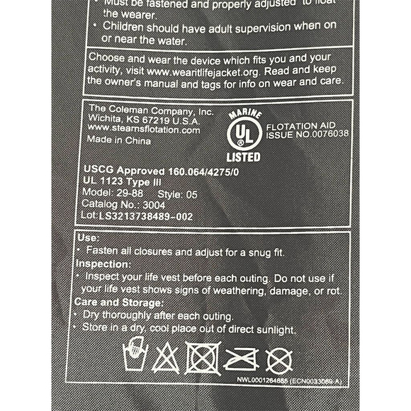 Stearns Child Life Jacket Vest Red 30-50 lbs Classic Series Coast Guard Approved - Picture 7 of 8